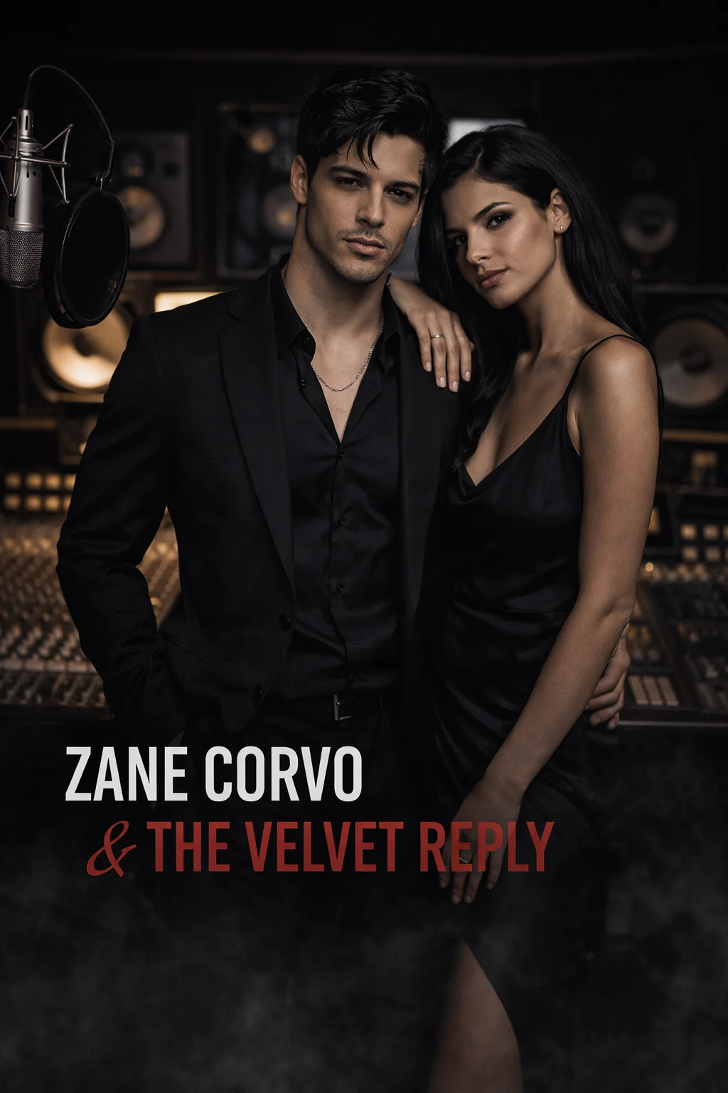 Zane Corvo & The Velvet Reply at microphone with mixing console